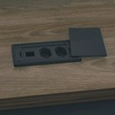 Ver imagem 7 de Conjunto 3 Peças com Mesa para Escritório Presidente, Armário Multiuso Alto e Baixo em Tamburato Charuto Preto Artany