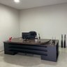 Kit 3 Peças com Mesa para Escritório Presidente, Armário Multiuso Alto e Armário Baixo em Tamburato - 9