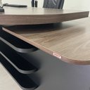 Ver mais imagens de Conjunto 3 Peças com Mesa para Escritório Presidente, Armário Multiuso Alto e Baixo em Tamburato Charuto Preto Artany