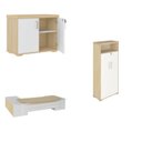 Ver imagem 2 de Kit 3 Peças com Mesa para Escritório Presidente, Armário Multiuso Alto e Armário Baixo em Tamburato