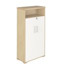 Ver imagem 5 de Conjunto 3 Peças com Mesa para Escritório Presidente, Armário Multiuso Alto e Baixo em Tamburato Carvalho Branco Artany