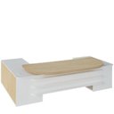 Ver imagem 4 de Conjunto 3 Peças com Mesa para Escritório Presidente, Armário Multiuso Alto e Baixo em Tamburato Carvalho Branco Artany