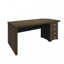 Ver imagem 6 de Conjunto 3 Peças com Mesa para Escritório Diretor em Tamburato, Armário Alto e Baixo com Gavetas Charuto Preto Artany