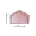 Ver imagem 2 de Cabeceira Solteiro Provençal Deluxe Veludo Rosê Tacha Fumê