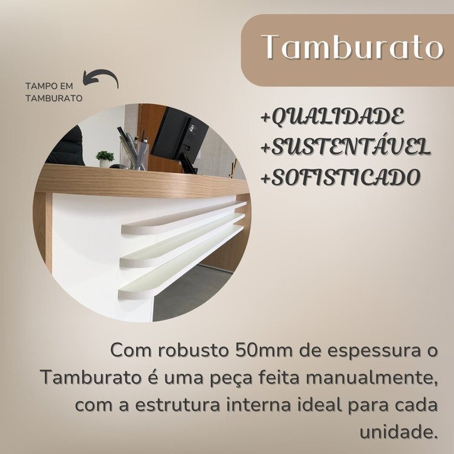 Kit 3 Peças com Mesa para Escritório Diretor em Tamburato, Armário Alto e Armário Baixo com Gavetas - 9