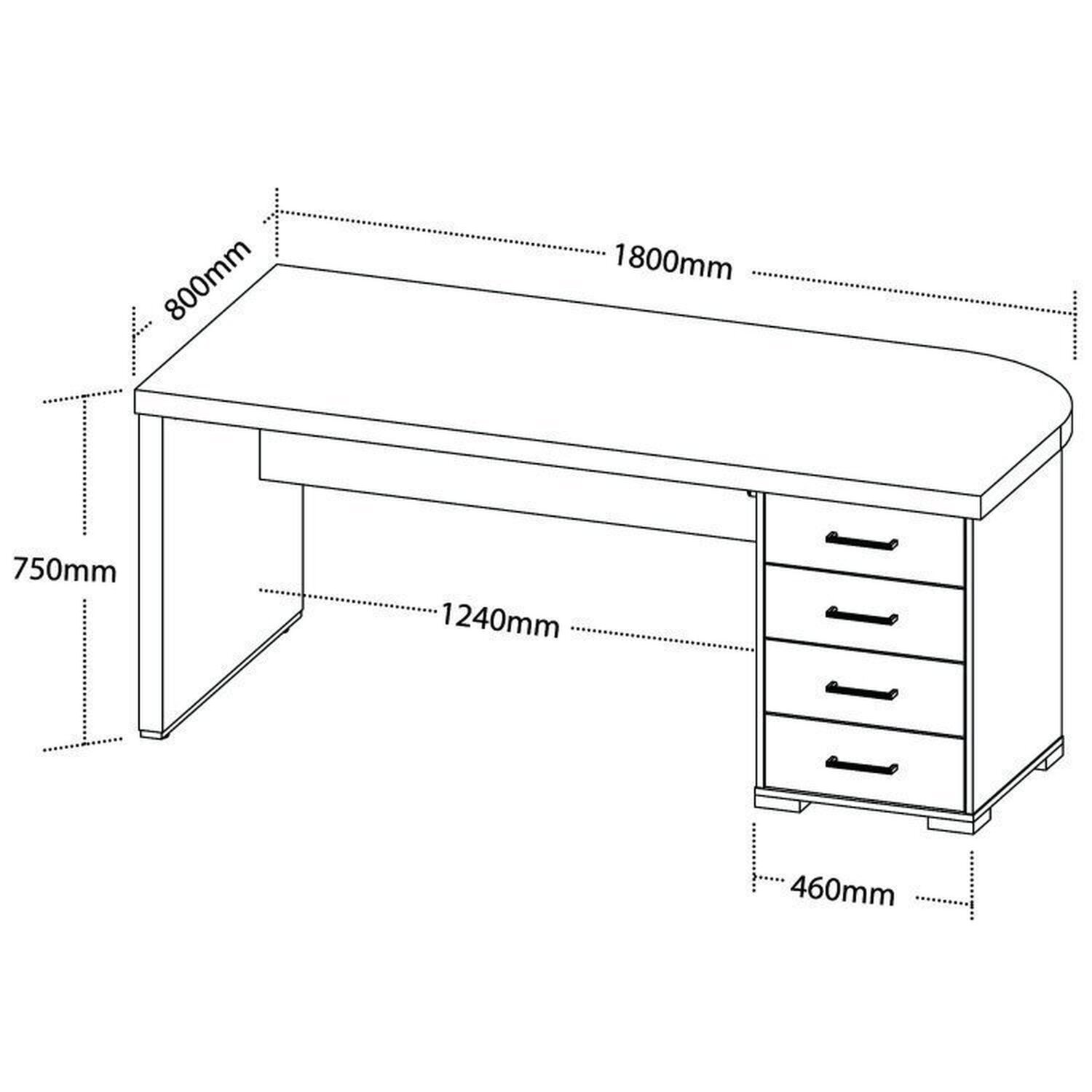 Kit 3 Peças com Mesa para Escritório Diretor em Tamburato, Armário Alto e Armário Baixo com Gavetas - 7