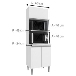 Cozinha Modulada de Canto Completa Athena - 9 Peças Branco - Megasul - 5