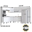 Ver imagem 3 de Cozinha Modulada de Canto Completa Athena - 9 Peças Branco - Megasul