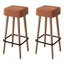 Ver imagem 1 de Kit 2 Banquetas Banco Alta Luxo para Area Gourmet Cozinha Bar Balcao Bistro Courino Caramelo Eli Mó