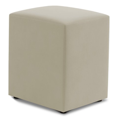 Puff Decorativo Sala de Estar Quadrado 36x47cm Sintético Bege - Desk Design