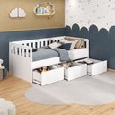 Ver imagem 1 de Cama Infantil/Juvenil 3 Gavetas MDF Branco