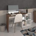 Ver imagem 2 de Mesa de Escritório em L 4 Nichos Illinois Ipê Branco