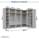 Ver imagem 4 de Guarda-Roupa Planejado de Canto 5 Peças Jade CabeCasa MadeiraOriginals Cinza/Urbano