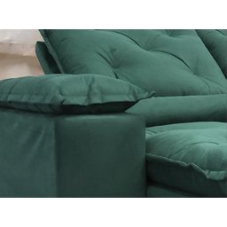 Sofá Retrátil e Reclinável 2,70m em Tecido Veludão C/pillow Nos Braços Athenas:verde - 5