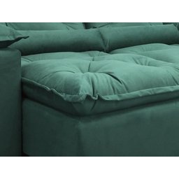 Sofá Retrátil e Reclinável 2,70m em Tecido Veludão C/pillow Nos Braços Athenas:verde - 6