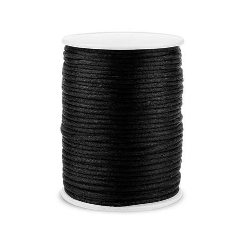 Cordão Acetinado Rabo de Rato 2mm Rolo com 50 M Preto