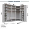 Guarda-roupa Modulado de Canto 10 Peças 9 Portas Jade CabeCasa MadeiraMadeira - 4
