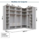 Ver imagem 4 de Guarda-roupa Modulado de Canto 10 Peças 9 Portas Jade CabeCasa MadeiraOriginals