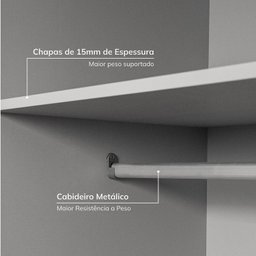 Guarda-roupa Modulado de Canto 10 Peças 9 Portas Jade Cabecasa Madeiramadeira - 8