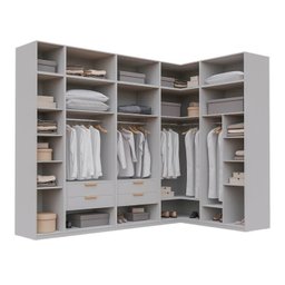 Guarda-roupa Modulado de Canto 10 Peças 9 Portas Jade Cabecasa Madeiramadeira - 6