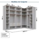Ver imagem 4 de Guarda-Roupa Planejado de Canto 10 Peças 9 Portas Jade CabeCasa MadeiraOriginals Cinza/Urbano