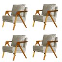 Ver imagem 1 de Kit 4 Poltronas Cadeira Marilia Recepção - Suede Bege
