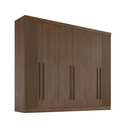 Ver imagem 2 de Guarda Roupa Casal da Vinci 6 Portas Ripado Mdf Castanho