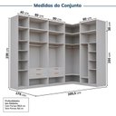 Ver imagem 4 de Guarda-roupa Modulado de Canto 10 Peças 18 Portas Jade CabeCasa MadeiraOriginals