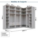 Ver imagem 4 de Guarda-Roupa Planejado de Canto 10 Peças 18 Portas Jade CabeCasa MadeiraOriginals Cinza/Urbano