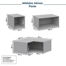 Guarda-roupa Modulado de Canto 10 Peças 18 Portas Jade Cabecasa Madeiramadeira - 14
