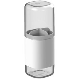Suporte Porta Escova de Dentes com Tampa e 3 Divisórias Dual OU Branco - 1