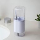 Ver imagem 2 de Suporte Porta Escova de Dentes com Tampa e 3 Divisórias Dual OU Branco