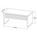 Ver imagem 3 de Conjunto 3 Peças com Mesa para Escritório Diretor em Tamburato 1600, Armário com Nicho e Balcão com Gavet Carvalho Branco Artany