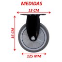 Ver imagem 6 de Kit 2 Roda Rodinhas Rodizio Reforçado Anti Risco de 125x32mm