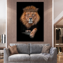 Ver imagem 3 de Quadro Realeza do Leão Com Coroa -- BR ARTES Grande 118x78