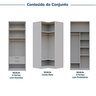Guarda-roupa Modulado de Canto 3 Peças 6 Portas Jade Cabecasa Madeiramadeira - 5