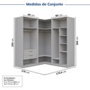 Ver imagem 4 de Guarda-roupa Modulado de Canto 3 Peças 6 Portas Jade CabeCasa MadeiraOriginals