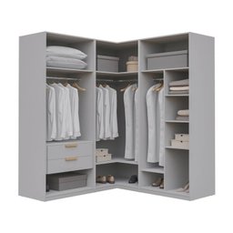 Guarda-roupa Modulado de Canto 3 Peças 6 Portas Jade Cabecasa Madeiramadeira - 6