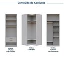 Ver imagem 5 de Guarda-Roupa Planejado de Canto 3 Peças 6 Portas Jade CabeCasa MadeiraOriginals Cinza/Urbano