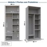 Guarda-roupa Modulado de Canto 3 Peças 6 Portas Jade CabeCasa MadeiraMadeira - 11