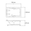 Ver imagem 3 de Banheira Acrillic Dupla 1,50x1,20m com Hidro Premium Ouro Fino com Aquecedor