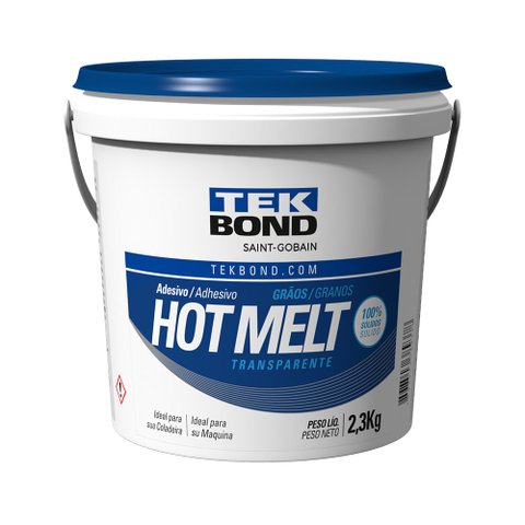 Cola Adesivo Hot Melt Transparente 150º À 200º para Coladeiras de Bordas 2,3 Kg Tekbond 01 Unidade