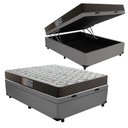 Ver imagem 1 de Cama Box Baú Casal Colchão Mola Bonnel Belos Sonhos + Box Suede 61x138x188:cinza