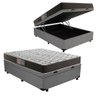 Cama Box Baú Casal Colchão Mola Bonnel Belos Sonhos + Box Suede 61x138x188:cinza - 1