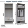 Guarda-Roupa Modulado de Canto 6 Peças 12 Portas Jade CabeCasa MadeiraMadeira - 11