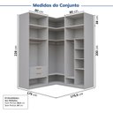 Ver imagem 3 de Guarda-Roupa Modulado de Canto 6 Peças 12 Portas Jade CabeCasa MadeiraOriginals