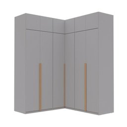 Guarda-Roupa Modulado de Canto 6 Peças 12 Portas Jade CabeCasa MadeiraOriginals Cinza/Urbano - 9 Guarda-Roupa Modulado de Canto 6 Peças 12 Portas Jade CabeCasa MadeiraOriginals Cinza/Urbano - 9