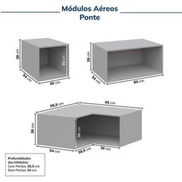 Guarda-Roupa Modulado de Canto 6 Peças 12 Portas Jade CabeCasa MadeiraOriginals Cinza/Urbano - 13 Guarda-Roupa Modulado de Canto 6 Peças 12 Portas Jade CabeCasa MadeiraOriginals Cinza/Urbano - 13