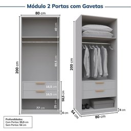 Guarda-Roupa Modulado de Canto 6 Peças 12 Portas Jade CabeCasa MadeiraOriginals Cinza/Urbano - 11 Guarda-Roupa Modulado de Canto 6 Peças 12 Portas Jade CabeCasa MadeiraOriginals Cinza/Urbano - 11