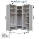 Ver imagem 3 de Guarda-Roupa Planejado de Canto 6 Peças 12 Portas Jade CabeCasa MadeiraOriginals Cinza/Urbano